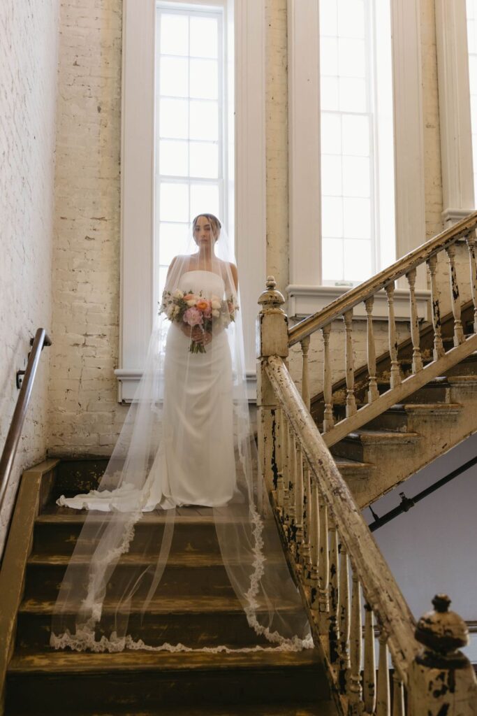 Classic bridal fashion featuring satin fabric