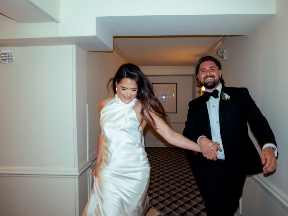 Silk slip wedding dress for a modern bride